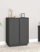 vidaXL Сайдборд сив 60x35x80 см бор масив