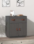 vidaXL Сайдборд сив 655x40x75 см бор масив