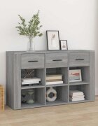 vidaXL Сайдборд сив сонома 100x30x595 см инженерно дърво