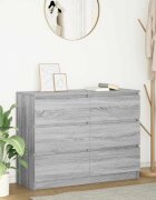 vidaXL Сайдборд Сив сонома 100x35x76 см инженерно дърво