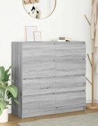 vidaXL Сайдборд сив сонома 100x35x99 см инженерно дърво