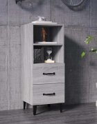 vidaXL Сайдборд сив сонома 345x34x90 см инженерно дърво