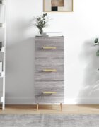 vidaXL Сайдборд сив сонома 345x34x90 см инженерно дърво