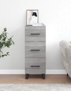 vidaXL Сайдборд сив сонома 345x34x90 см инженерно дърво