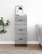 vidaXL Сайдборд сив сонома 345x34x90 см инженерно дърво
