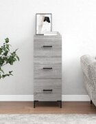 vidaXL Сайдборд сив сонома 345x34x90 см инженерно дърво