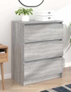 vidaXL Сайдборд сив сонома 60x35x76 см инженерно дърво