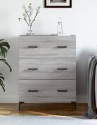 vidaXL Сайдборд сив сонома 695x34x90 см инженерно дърво
