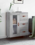vidaXL Сайдборд сив сонома 695x34x90 см инженерно дърво