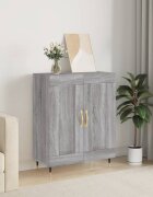 vidaXL Сайдборд сив сонома 695x34x90 см инженерно дърво