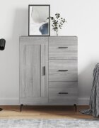 vidaXL Сайдборд сив сонома 695x34x90 см инженерно дърво