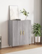 vidaXL Сайдборд сив сонома 695x34x90 см инженерно дърво