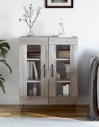 vidaXL Сайдборд сив сонома 695x34x90 см инженерно дърво