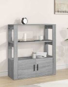 vidaXL Сайдборд сив сонома 80x30x90 см инженерно дърво