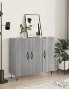 vidaXL Сайдборд Сив сонома 90x34x80 см инженерно дърво