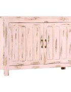 vidaXL Сайдборд светлорозов 110x35x70 см мангово дърво масив