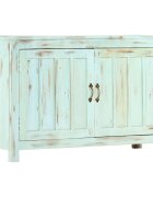 vidaXL Сайдборд светлосин 110x35x70 см мангово дърво масив