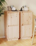vidaXL Сайдборди 2 бр 315x34x75 см бор масив
