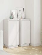 vidaXL Сайдборди 2 бр бели 315x34x75 см бор масив