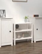 vidaXL Сайдборди 2 бр бели 39x35x80 см бор масив