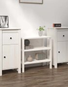vidaXL Сайдборди 2 бр бели 40x35x80 см бор масив