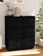 vidaXL Сайдборди 2 бр черни 32x34x75 см бор масив