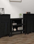vidaXL Сайдборди 2 бр черни 40x35x80 см бор масив