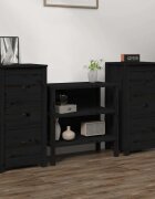 vidaXL Сайдборди 2 бр черни 40x35x80 см бор масив