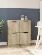 vidaXL Сайдборди 2 бр дъб сонома 30x30x70 см инженерно дърво