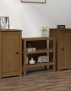 vidaXL Сайдборди 2 бр меденокафяви 39x35x80 см бор масив