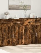 vidaXL Сайдборди 2 бр опушен дъб 79x38x80 см инженерно дърво