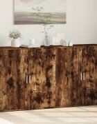 vidaXL Сайдборди 2 бр опушен дъб 79x38x80 см инженерно дърво