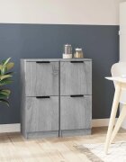 vidaXL Сайдборди 2 бр сив сонома 30x30x70 см инженерно дърво