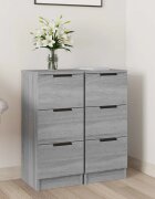 vidaXL Сайдборди 2 бр сив сонома 30x30x70 см инженерно дърво