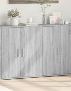 vidaXL Сайдборди 2 бр сив сонома 60x31x70 см инженерно дърво