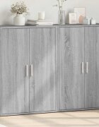 vidaXL Сайдборди 2 бр сив сонома 60x31x84 см инженерно дърво