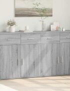 vidaXL Сайдборди 2 бр сив сонома 79x38x80 см инженерно дърво