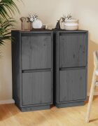 vidaXL Сайдборди 2 бр сиви 315x34x75 см бор масив