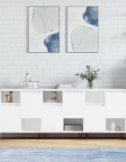 vidaXL Сайдборди 3 бр бели инженерно дърво