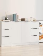 vidaXL Сайдборди 3 бр бели инженерно дърво