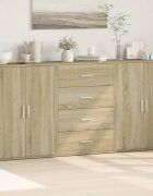 vidaXL Сайдборди 3 бр дъб сонома 60x31x84 см инженерно дърво