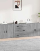 vidaXL Сайдборди 3 бр сив сонома инженерно дърво