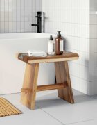 vidaXL Седалка за душ Естествен 50 x 30 x 44 см Солидно дърво суар