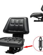vidaXL Седалка за трактор с окачване черна
