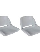 vidaXL Седалки за лодка 2 бр сгъваеми без възглавница сиви 41x51x48 см