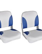 vidaXL Седалки за лодка 2 бр сгъваеми облегалки синьо-бели 41x36x48 см
