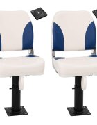 vidaXL Седалки за лодки 2 бр стойки регулируема височина 360° въртене