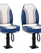 vidaXL Седалки за лодки 2 бр стойки регулируема височина 360° въртене