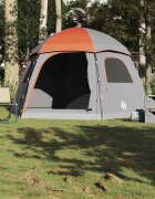 vidaXL Семейна палатка Igloo за 6 души в сиво и оранжево