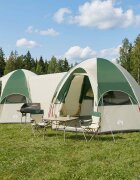 vidaXL Семейна палатка с дъждобран водоустойчива 14 души Зелено